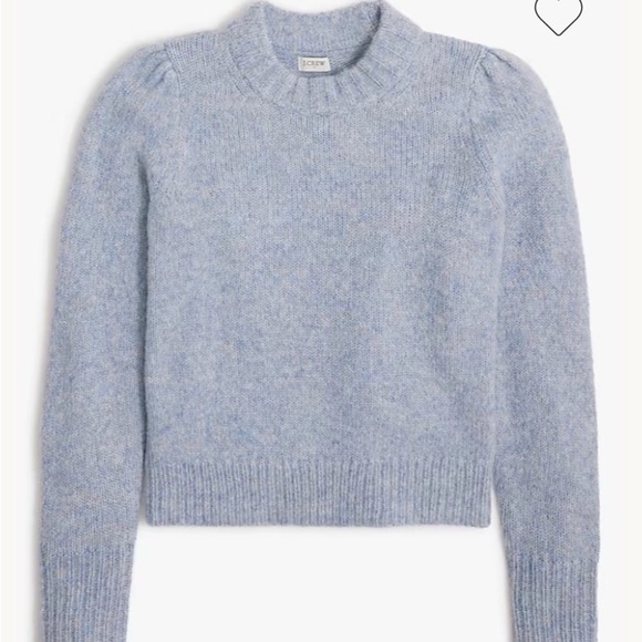 J. Crew Soft Blue Crew Neck Fuzzy Sweater - Picture 3 of 8